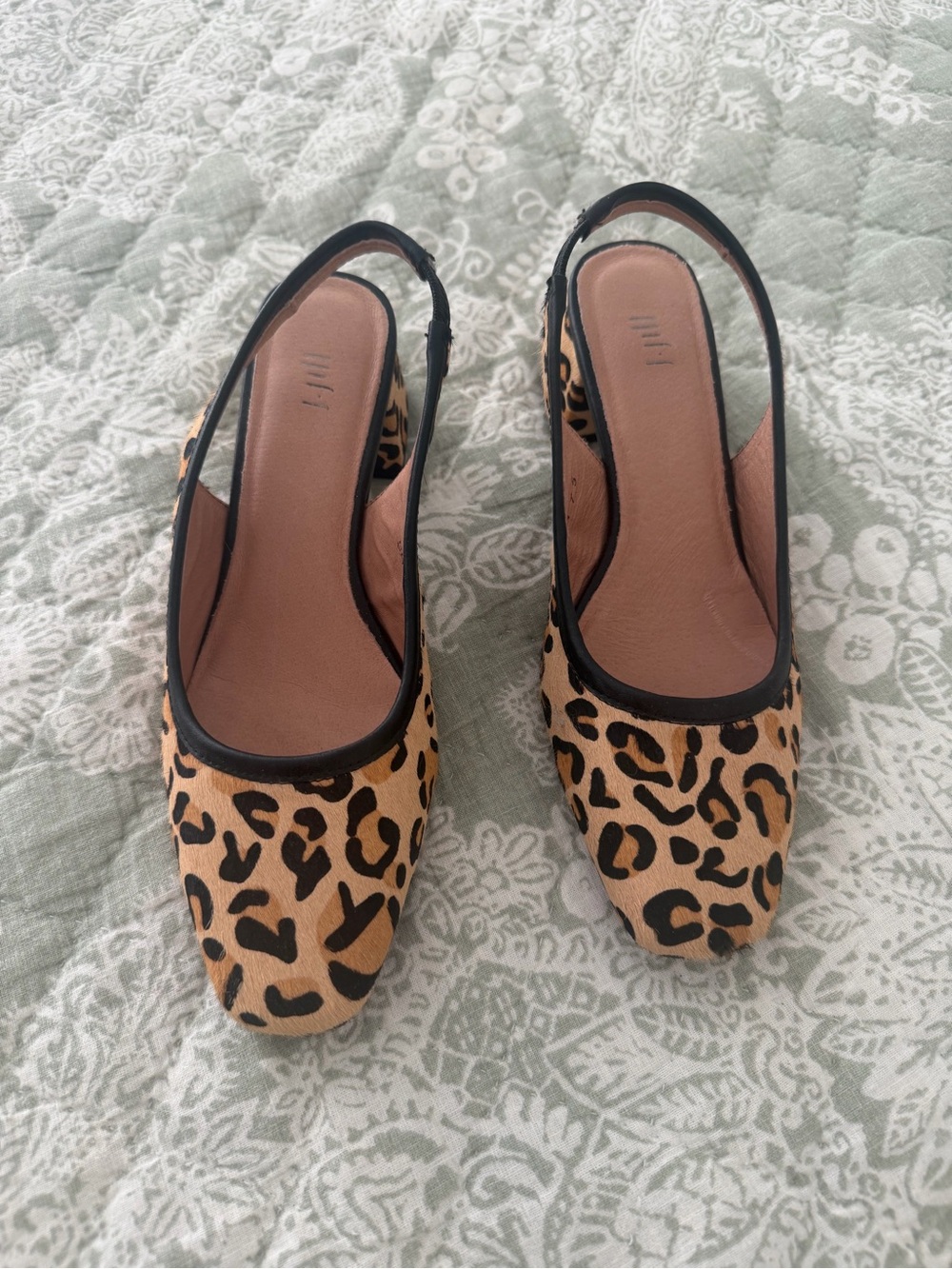 J Jill Leopard Print Slingback Flats - Tan/Black